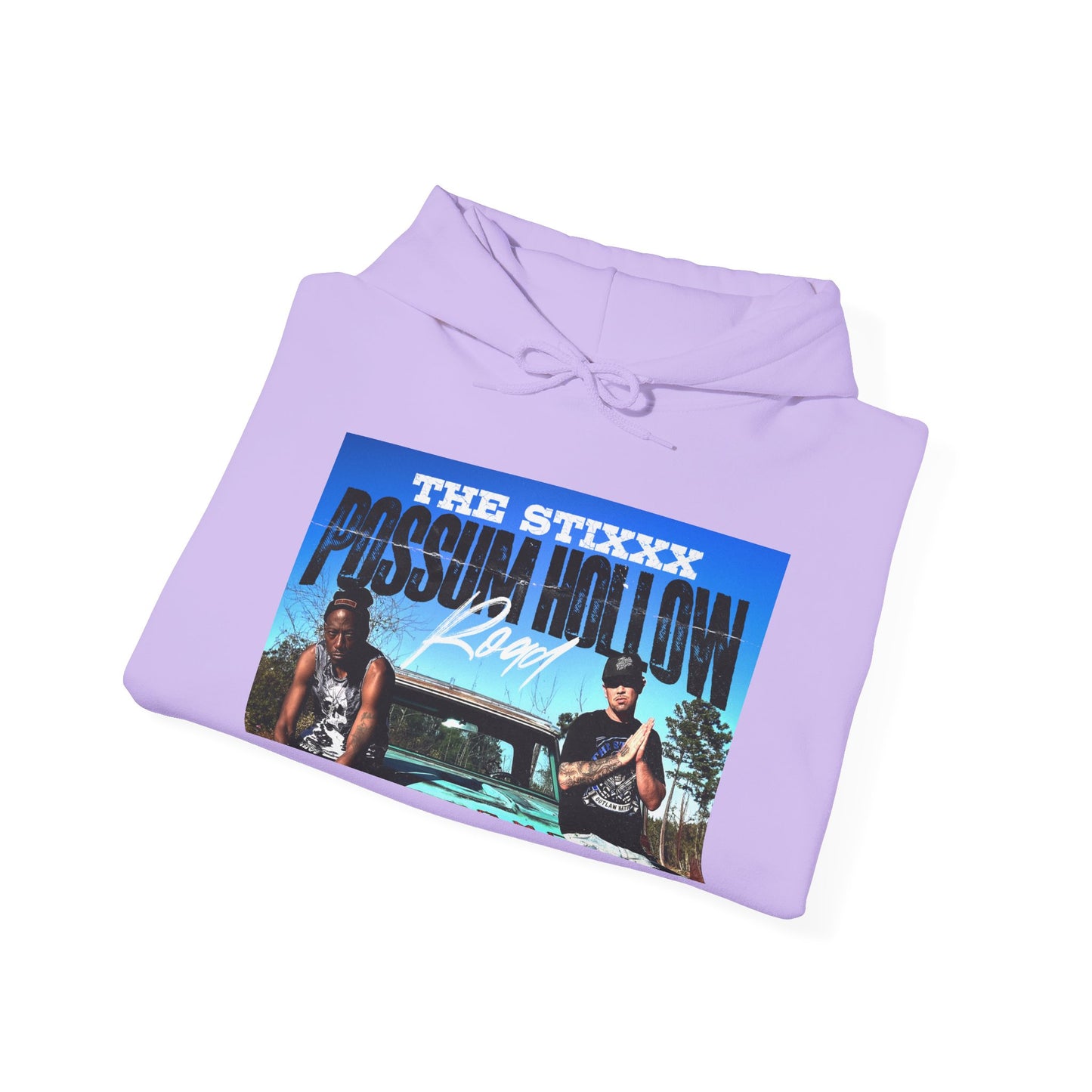 Retro Music-Themed Unisex Hoodie - 'Possum Hollow Road' Design