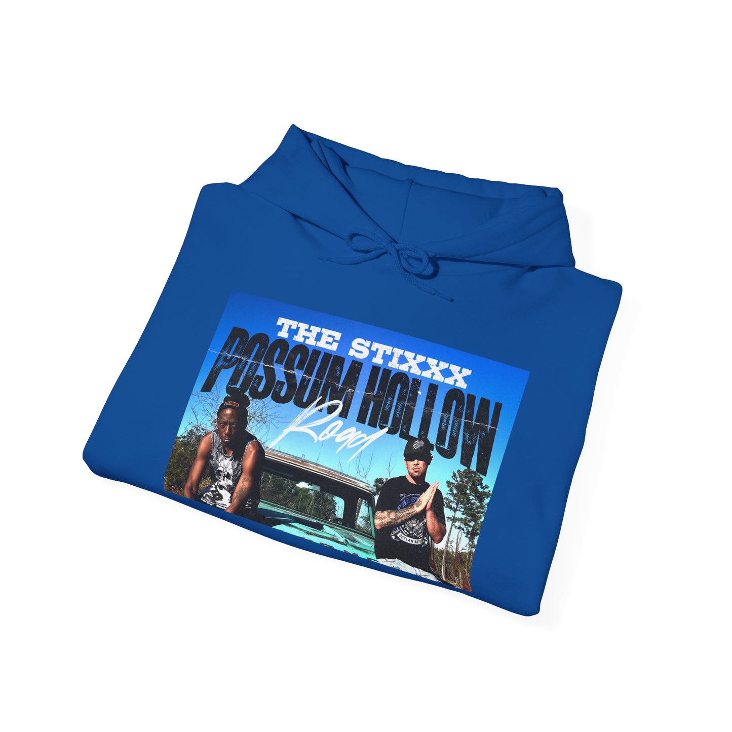 Retro Music-Themed Unisex Hoodie - 'Possum Hollow Road' Design