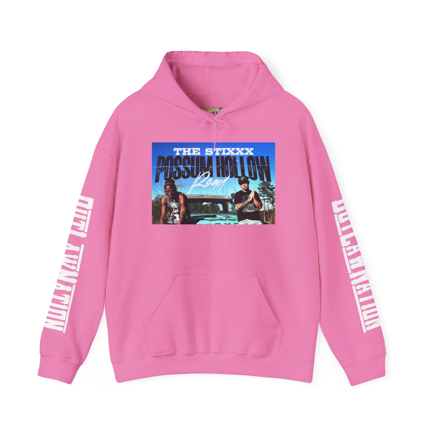 Retro Music-Themed Unisex Hoodie - 'Possum Hollow Road' Design