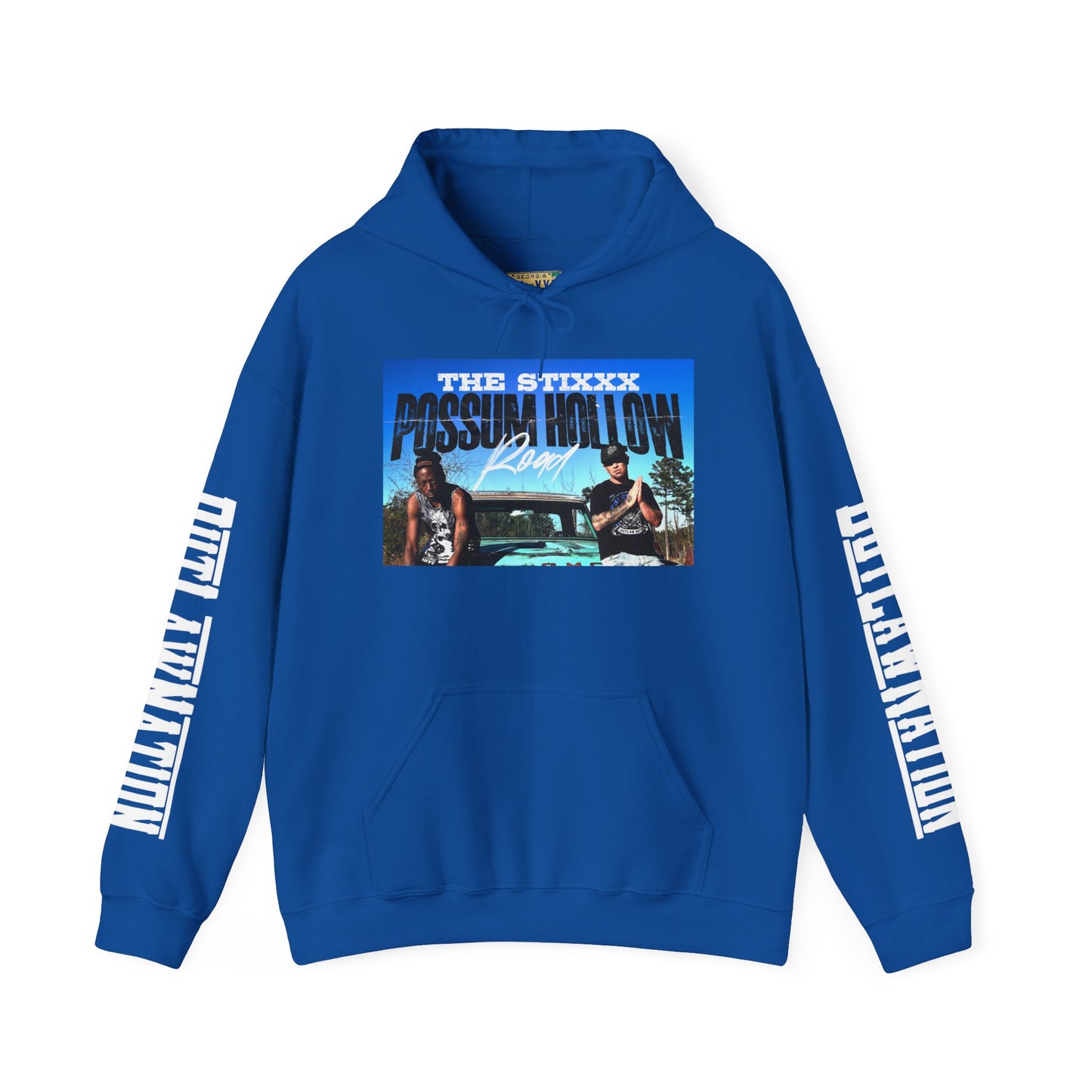 Retro Music-Themed Unisex Hoodie - 'Possum Hollow Road' Design