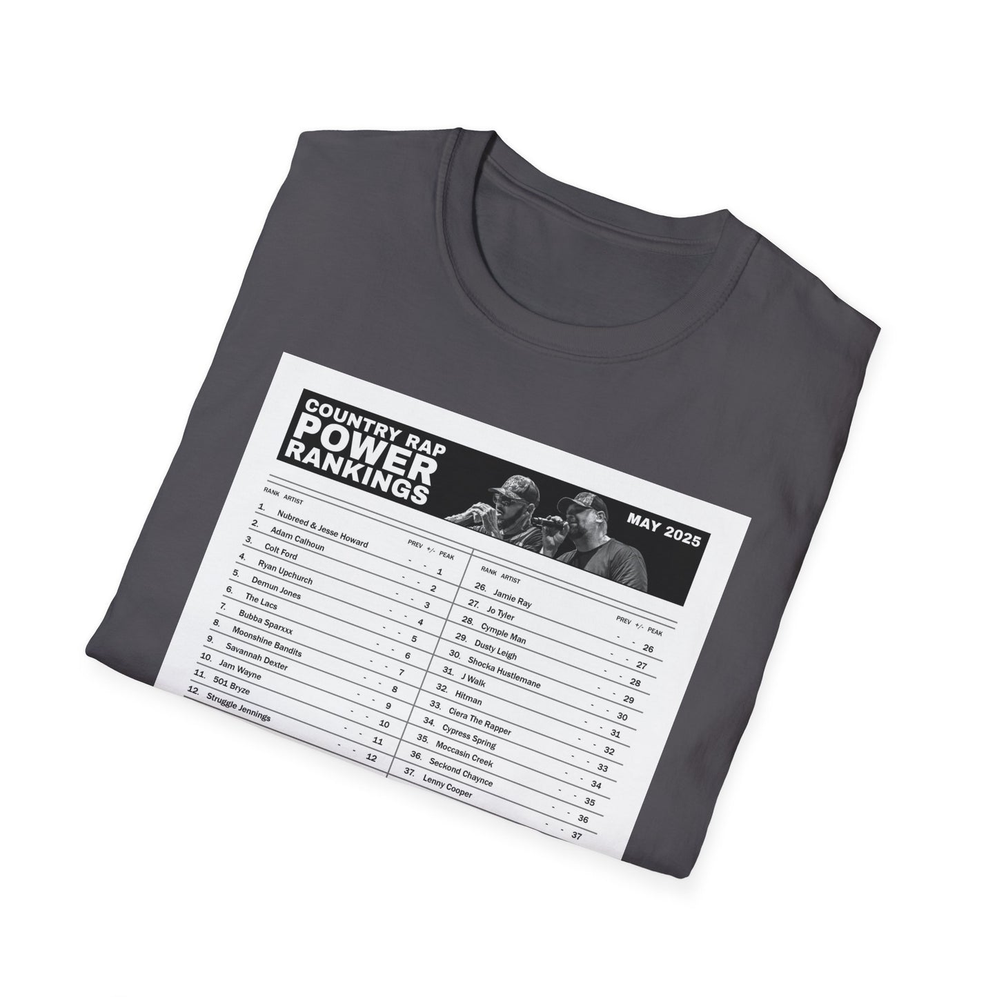Country Rap Power Rankings Unisex T-Shirt - Trendy Music Apparel