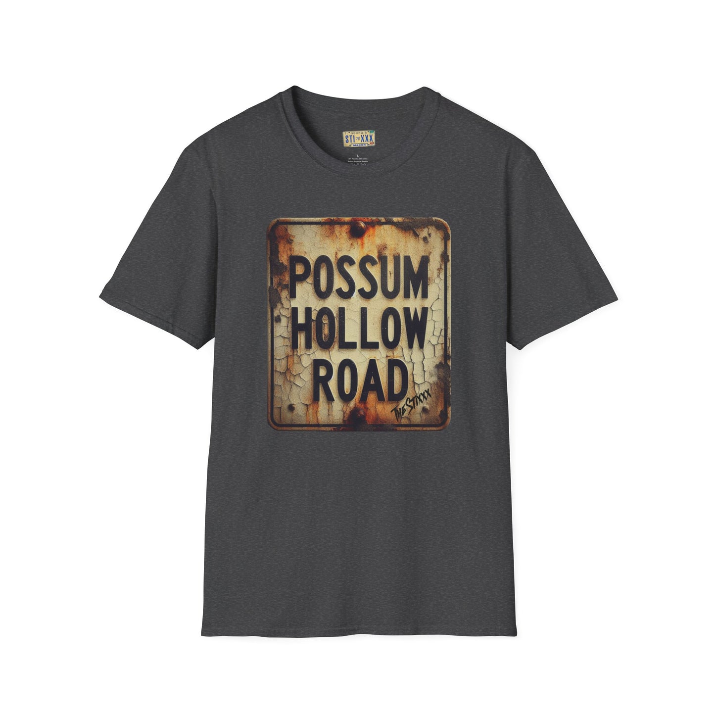 Possum Hollow Road Unisex Softstyle T-Shirt - Vintage Sign Tee