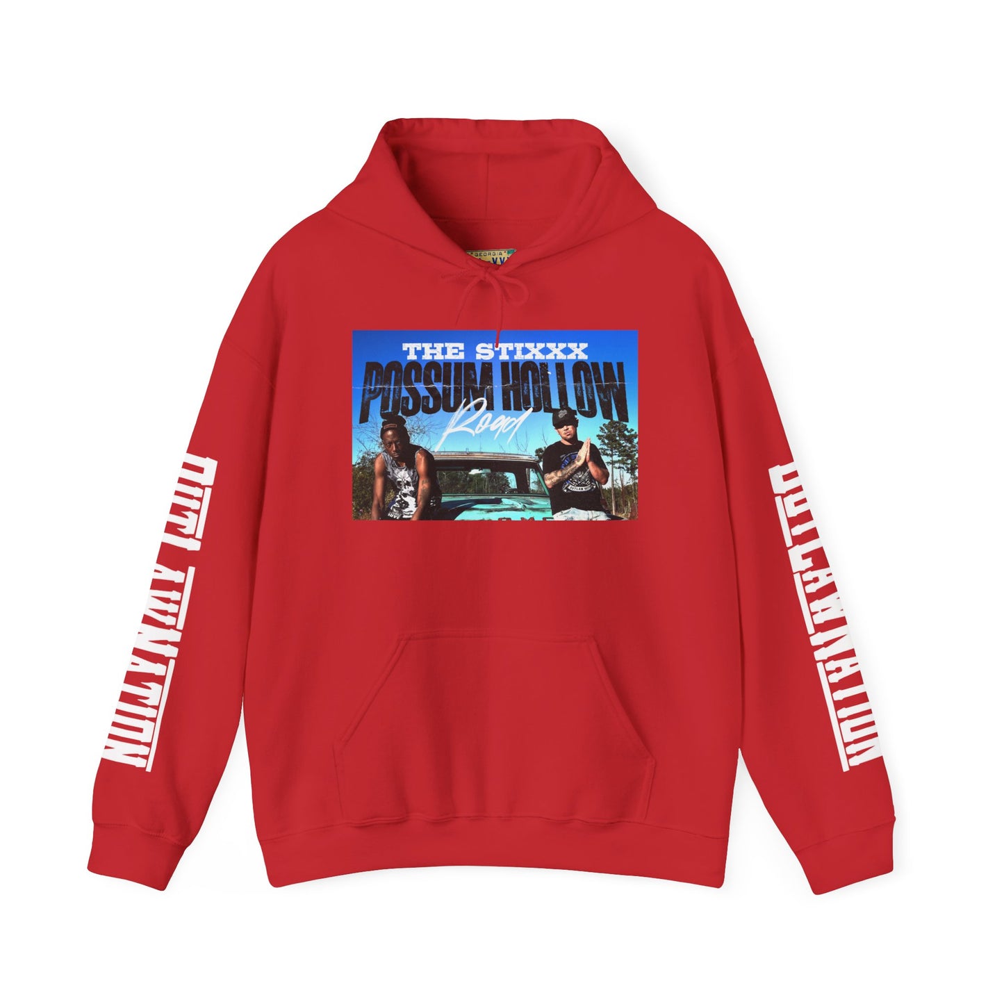 Retro Music-Themed Unisex Hoodie - 'Possum Hollow Road' Design