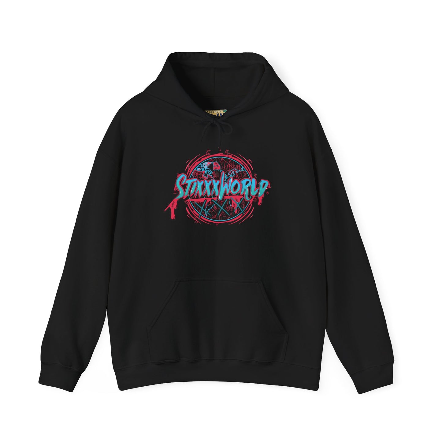 Stay Woke Hoodie — Retro Dripping Globe Graphic Hooded Sweatshirt