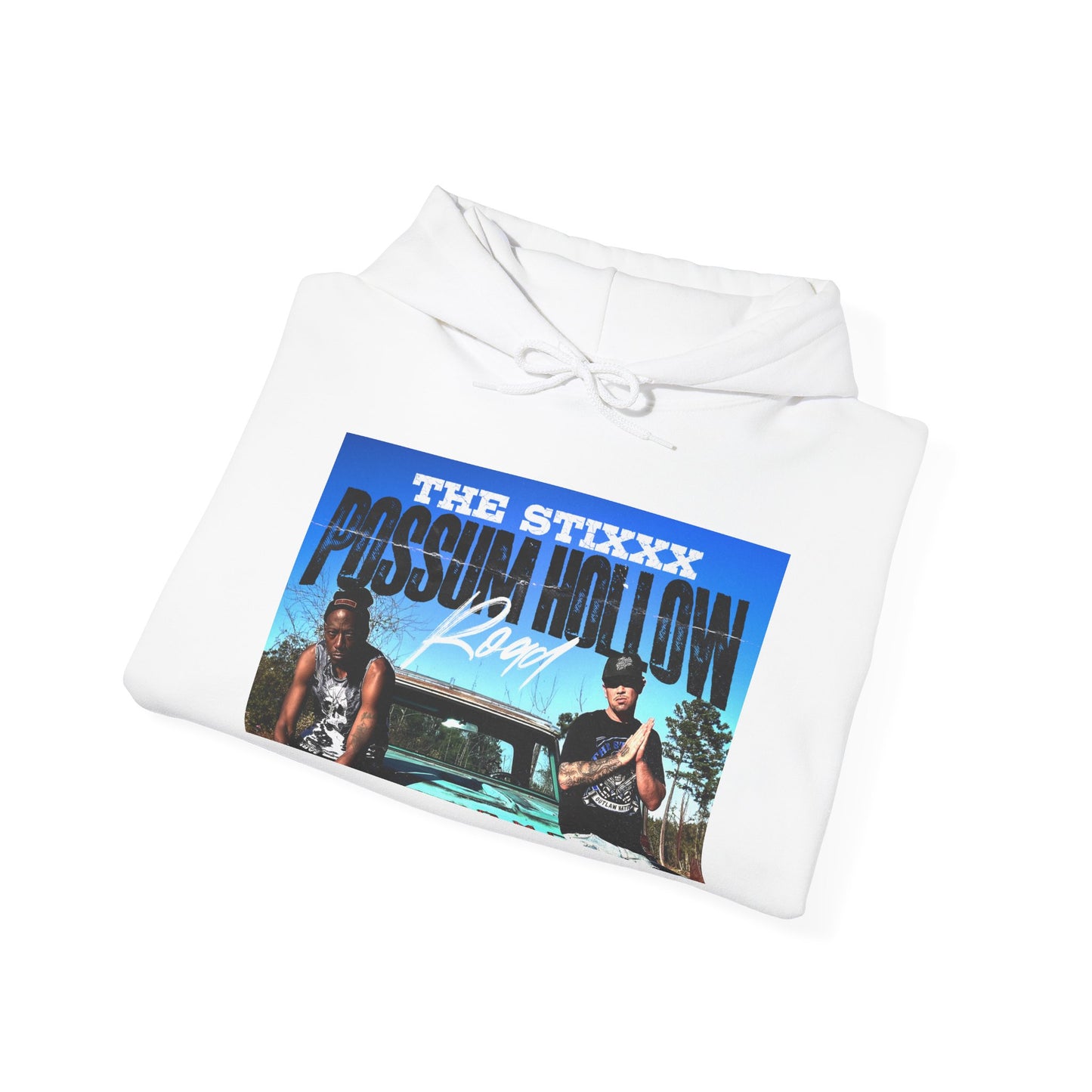 Retro Music-Themed Unisex Hoodie - 'Possum Hollow Road' Design
