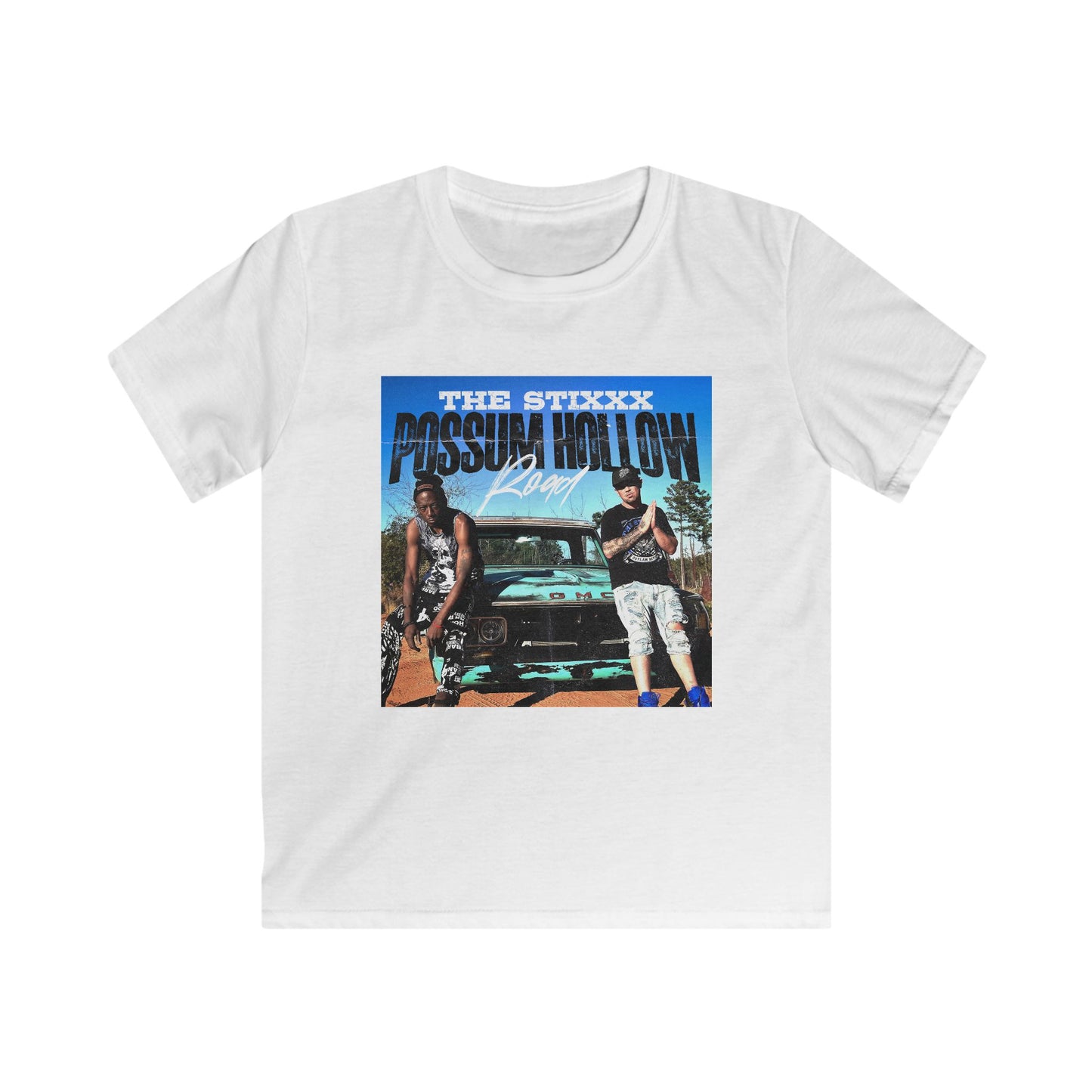 Kids Softstyle Tee possum hollow road - Perfect for Young Adventure Seekers