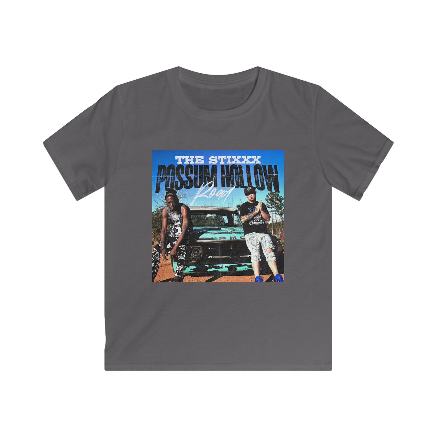 Kids Softstyle Tee possum hollow road - Perfect for Young Adventure Seekers
