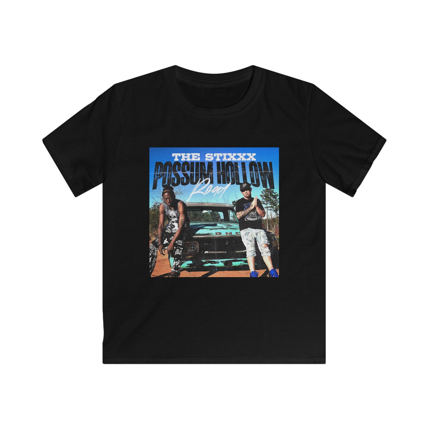 Kids Softstyle Tee possum hollow road - Perfect for Young Adventure Seekers