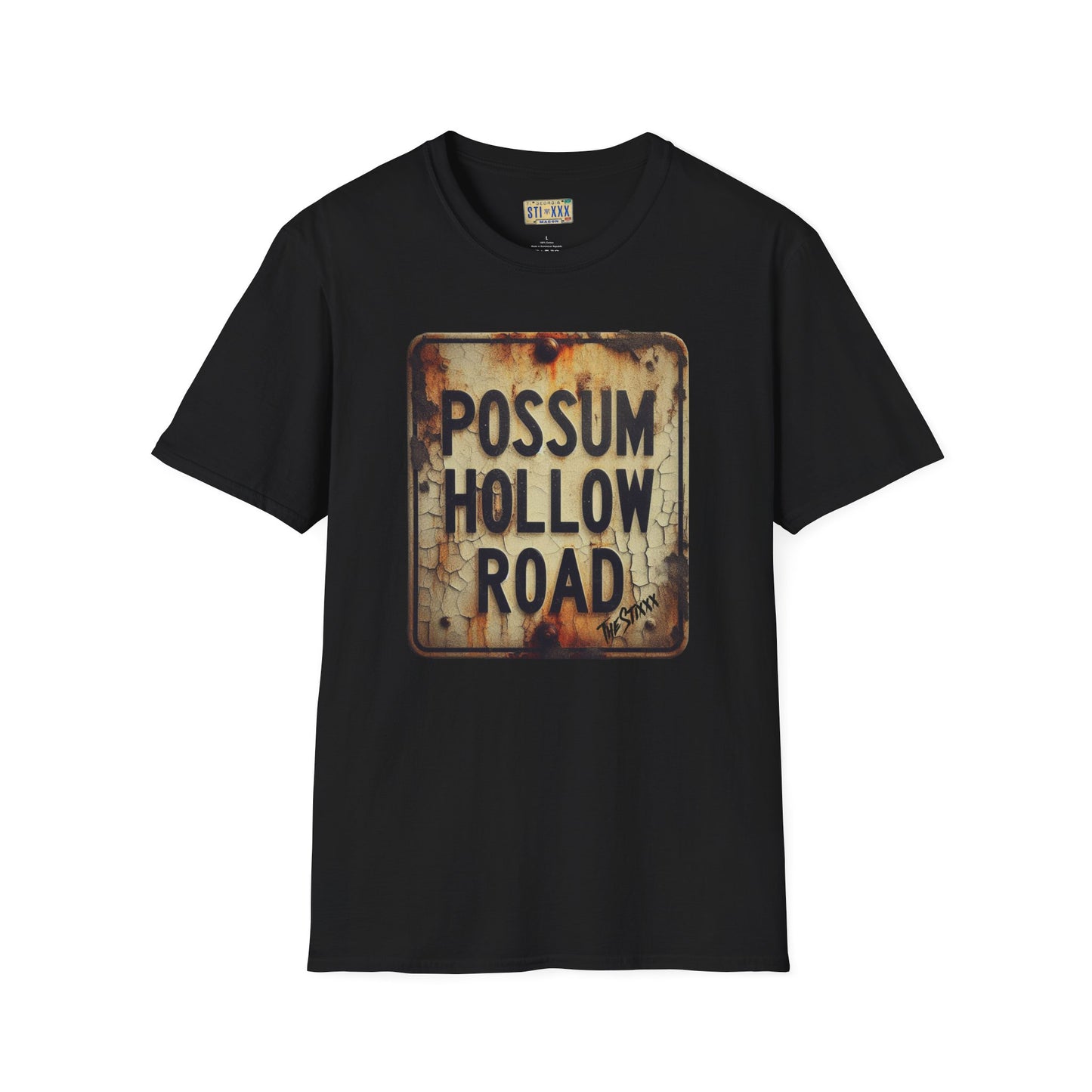 Possum Hollow Road Unisex Softstyle T-Shirt - Vintage Sign Tee