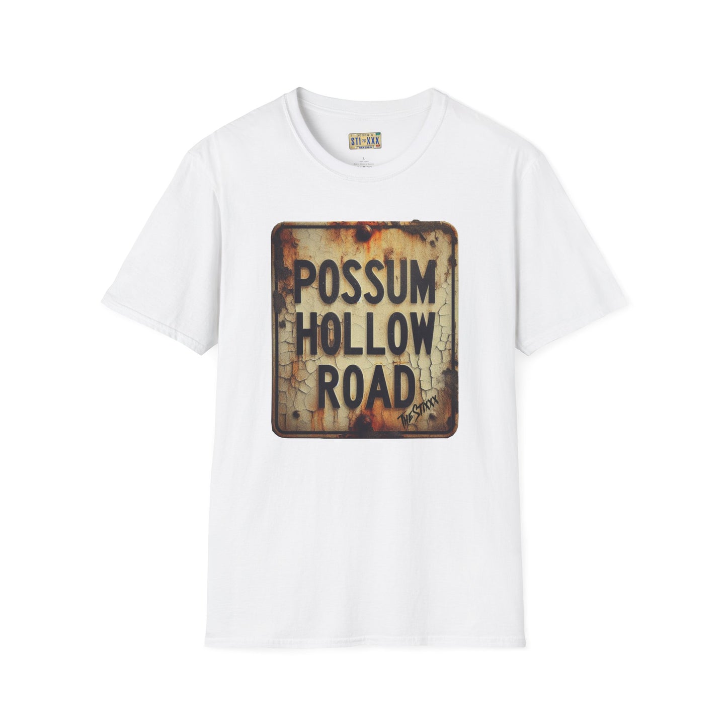 Possum Hollow Road Unisex Softstyle T-Shirt - Vintage Sign Tee
