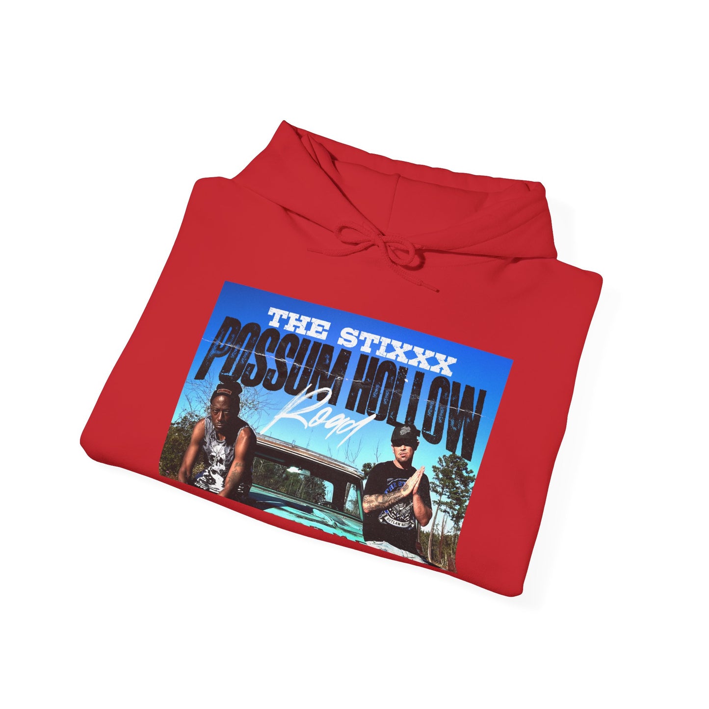 Retro Music-Themed Unisex Hoodie - 'Possum Hollow Road' Design