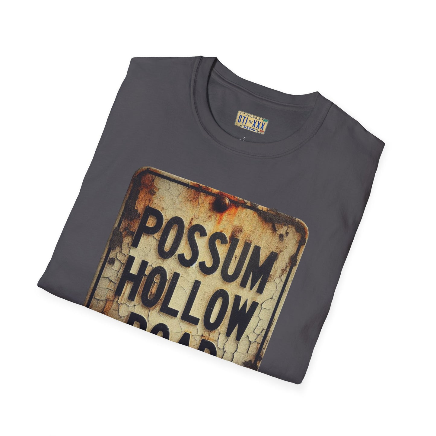 Possum Hollow Road Unisex Softstyle T-Shirt - Vintage Sign Tee