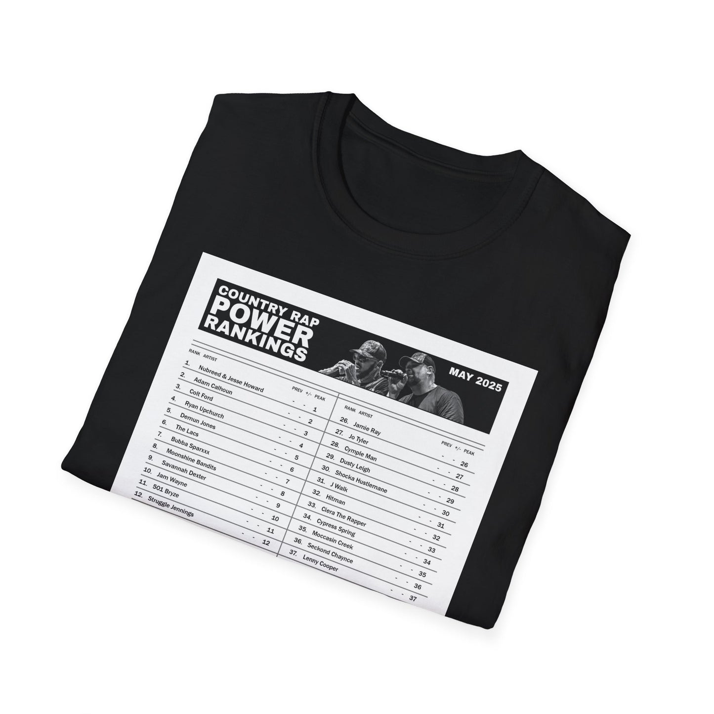 Country Rap Power Rankings Unisex T-Shirt - Trendy Music Apparel