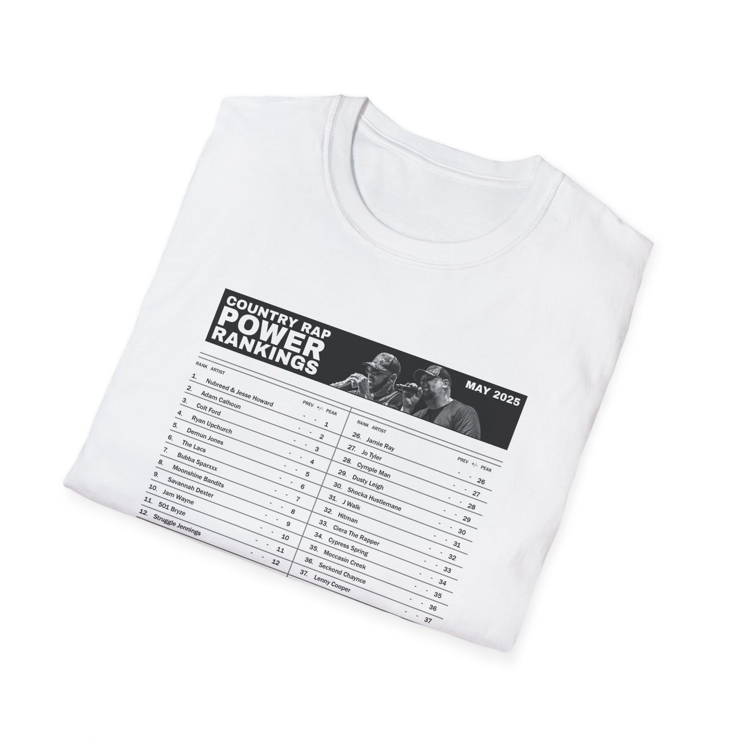 Country Rap Power Rankings Unisex T-Shirt - Trendy Music Apparel