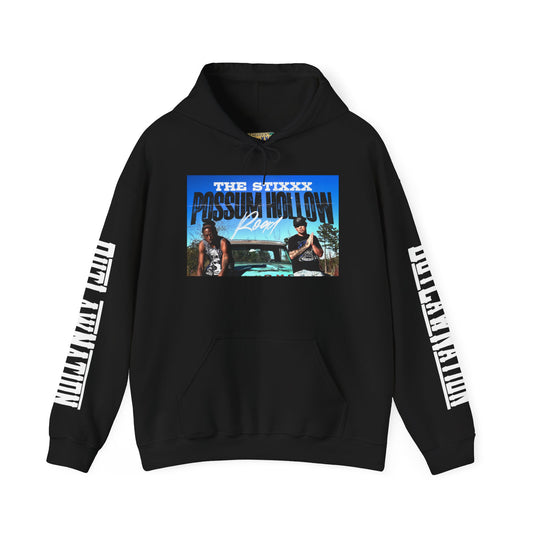 Retro Music-Themed Unisex Hoodie - 'Possum Hollow Road' Design