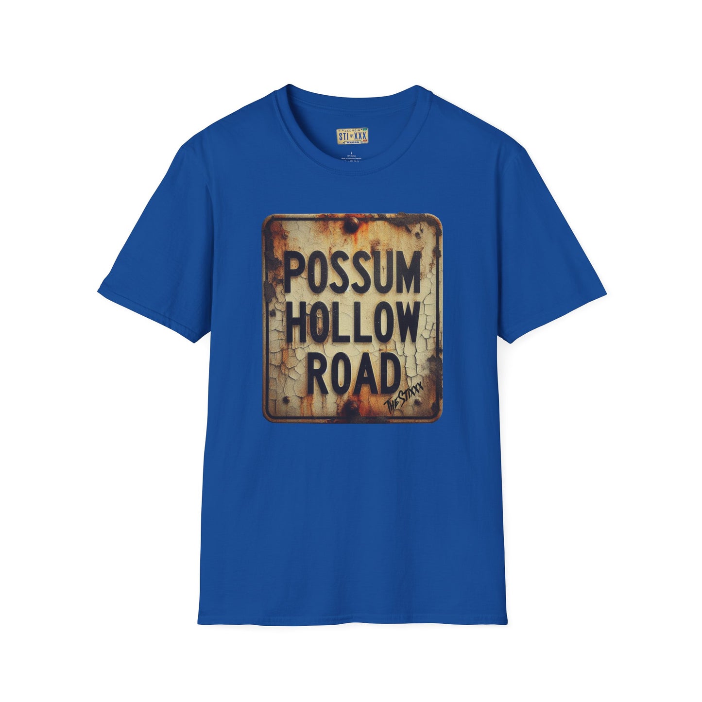 Possum Hollow Road Unisex Softstyle T-Shirt - Vintage Sign Tee