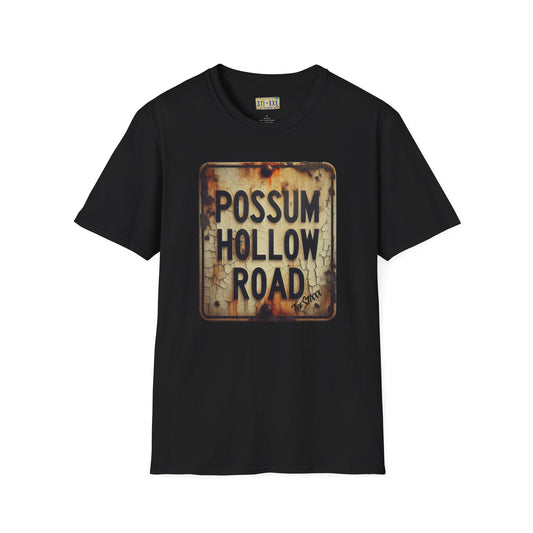 Possum Hollow Road Unisex Softstyle T-Shirt - Vintage Sign Tee