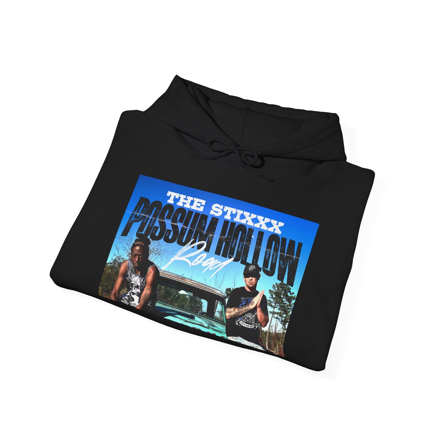 Retro Music-Themed Unisex Hoodie - 'Possum Hollow Road' Design