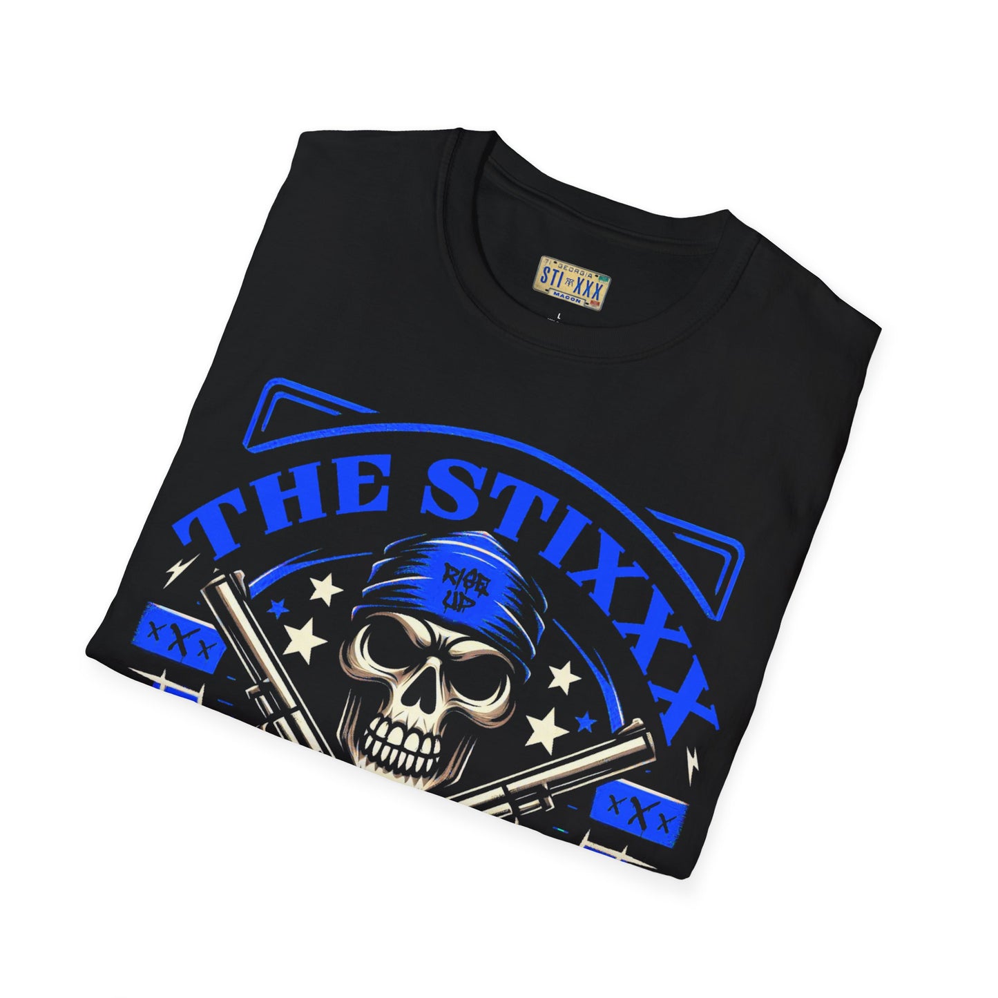 rise up blue Unisex Softstyle T-Shirt
