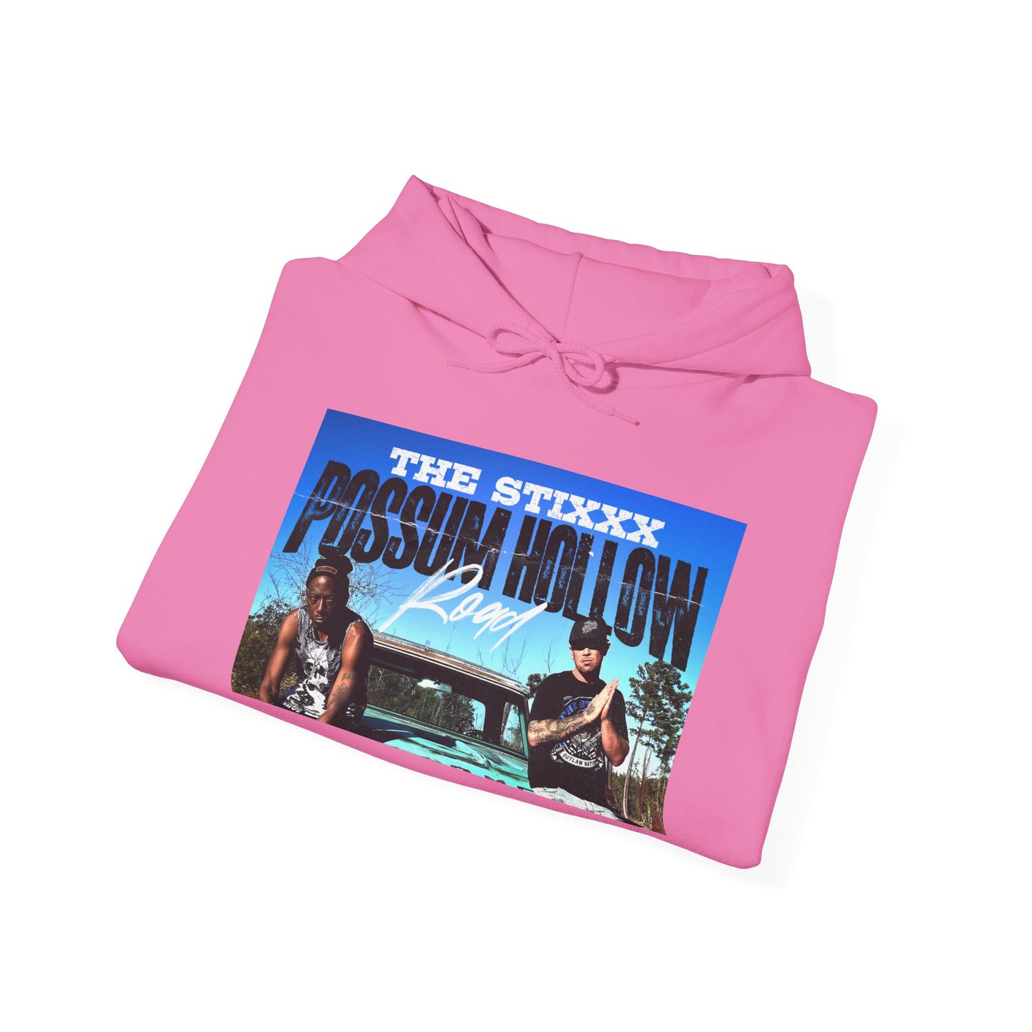 Retro Music-Themed Unisex Hoodie - 'Possum Hollow Road' Design