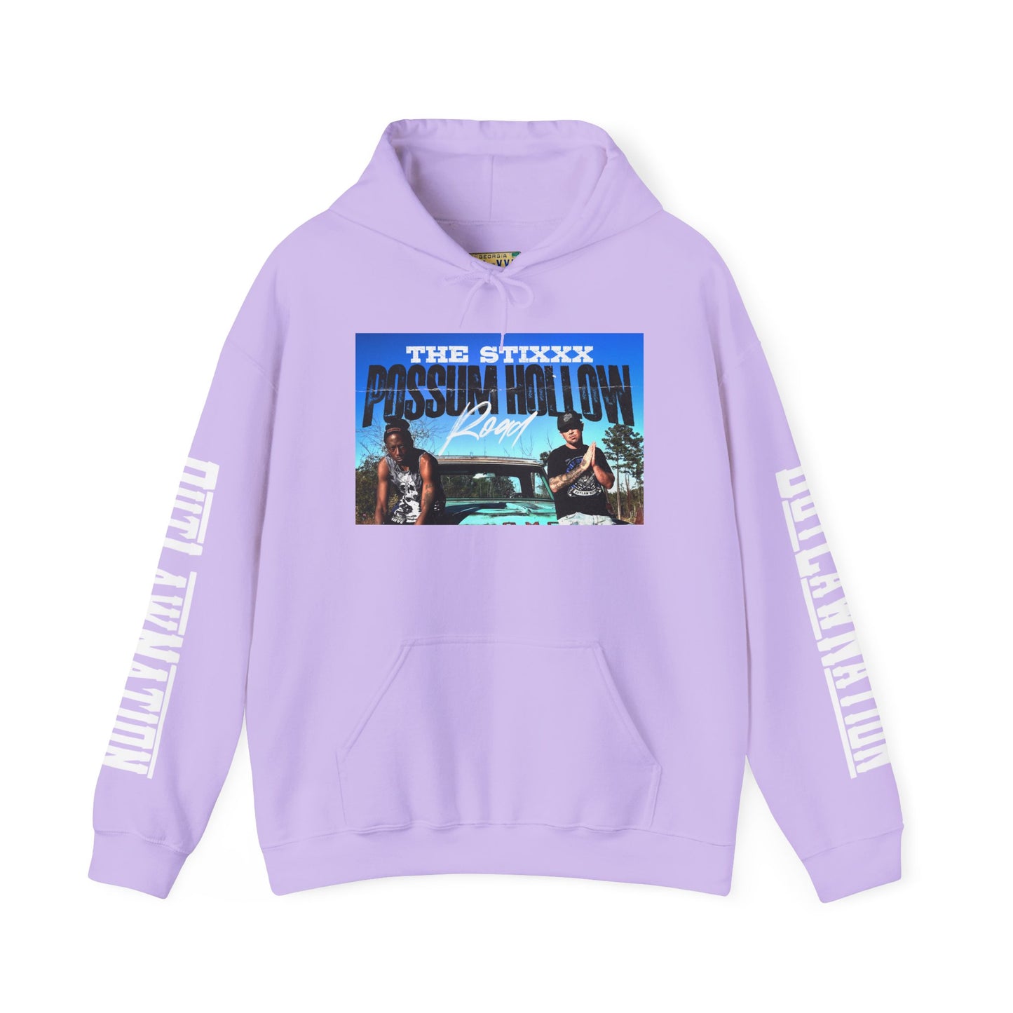 Retro Music-Themed Unisex Hoodie - 'Possum Hollow Road' Design